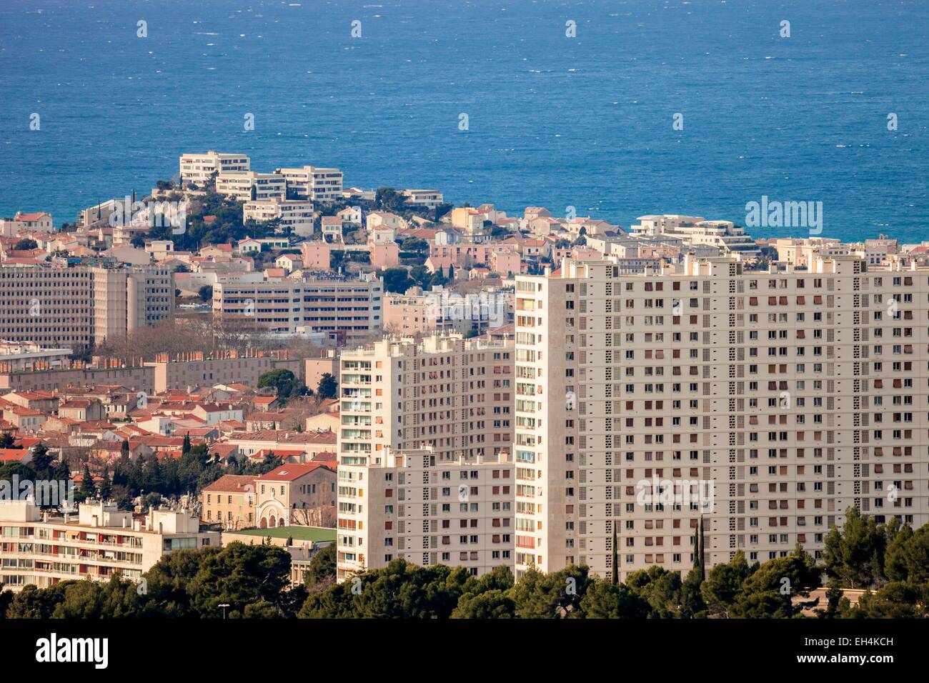 France, Bouches du Rhone, Marseille, Redon district, the residence La Rouviere Stock Photo