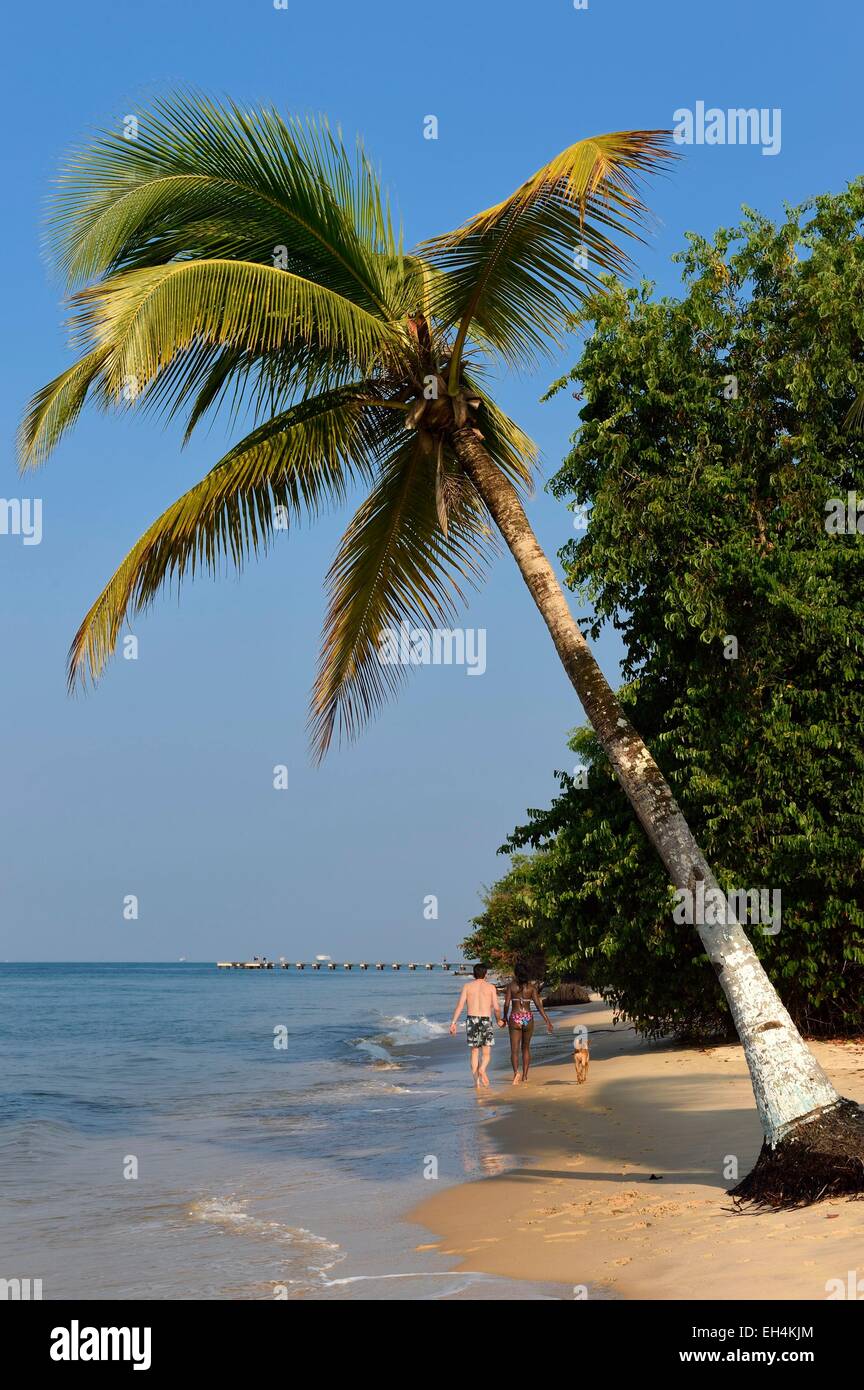 Gabon, Estuaire Province, the Pointe Denis beach facing Libreville on the other side of the estuary of the Gabon Stock Photo