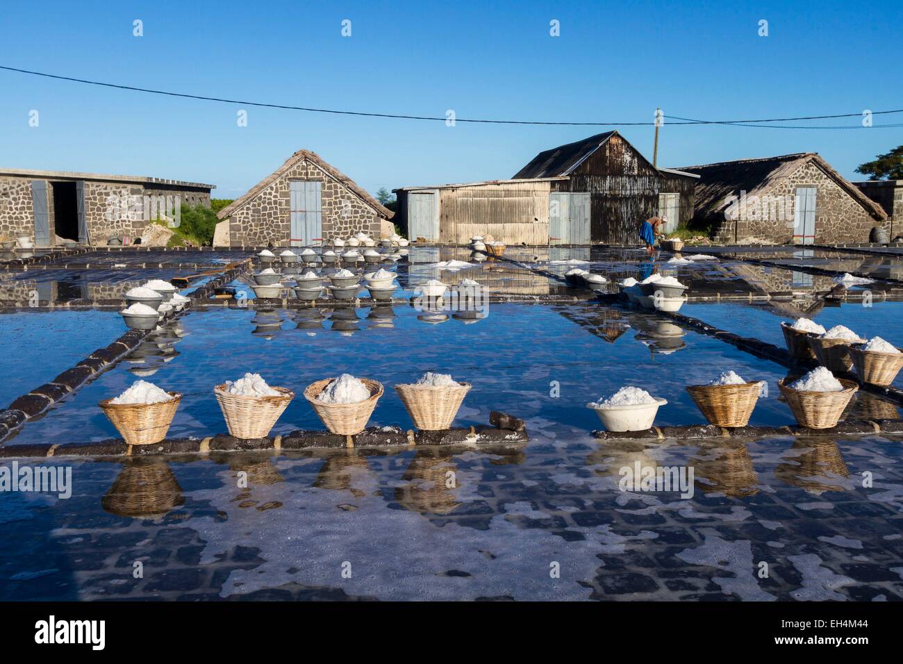 Mauritius, Rivière Noire district, Petite rivière noire saltworks, salt