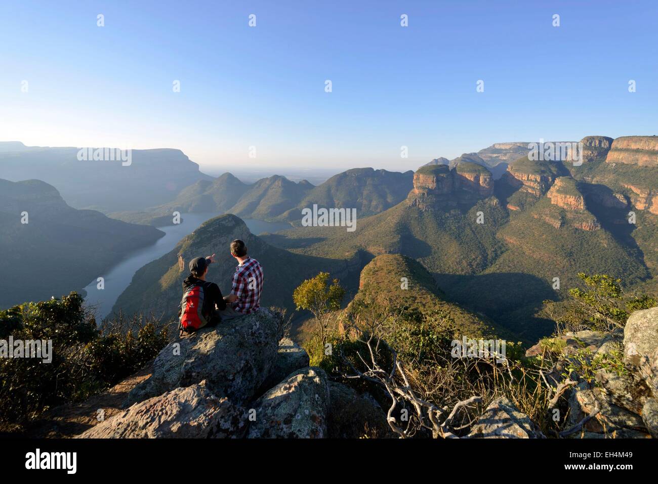 South Africa, Mpumalanga, Drakensberg Escarpment, Blyde River Canyon, Three Rondavels Stock Photo