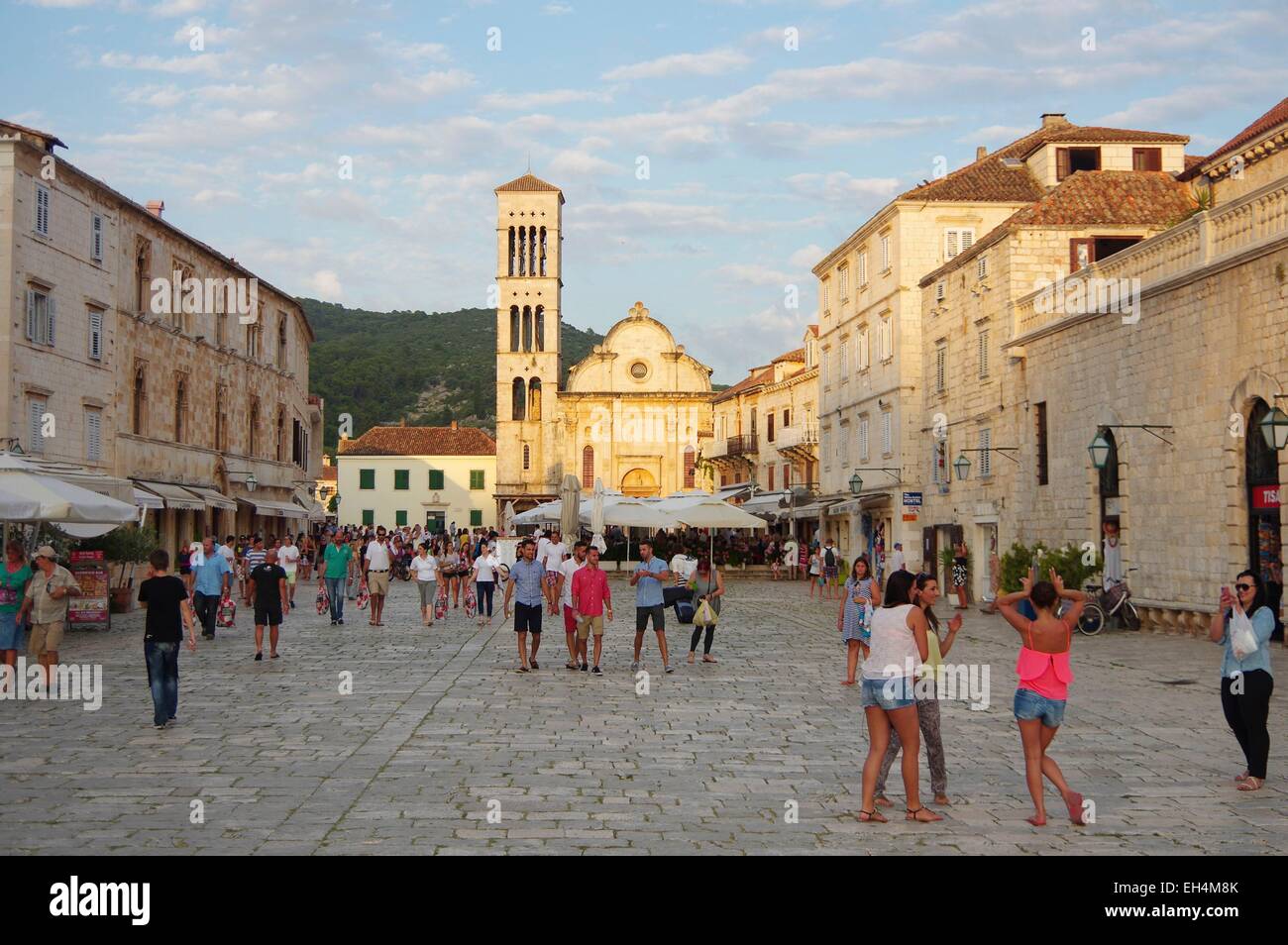 Tirage Vintage Hvar (Lesina) - Place Saint-Étienne - Croatie - Circa 1930