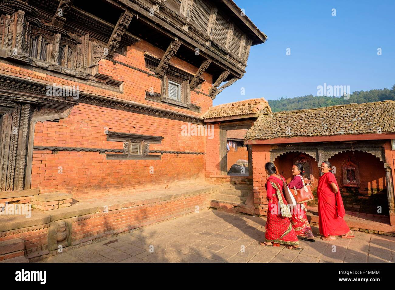 Nepal, Gandaki zone, Gorkha, one of the starting points of the Manaslu Circuit, Gorkha Palace (Former Royal Palace), Newar architecture Stock Photo