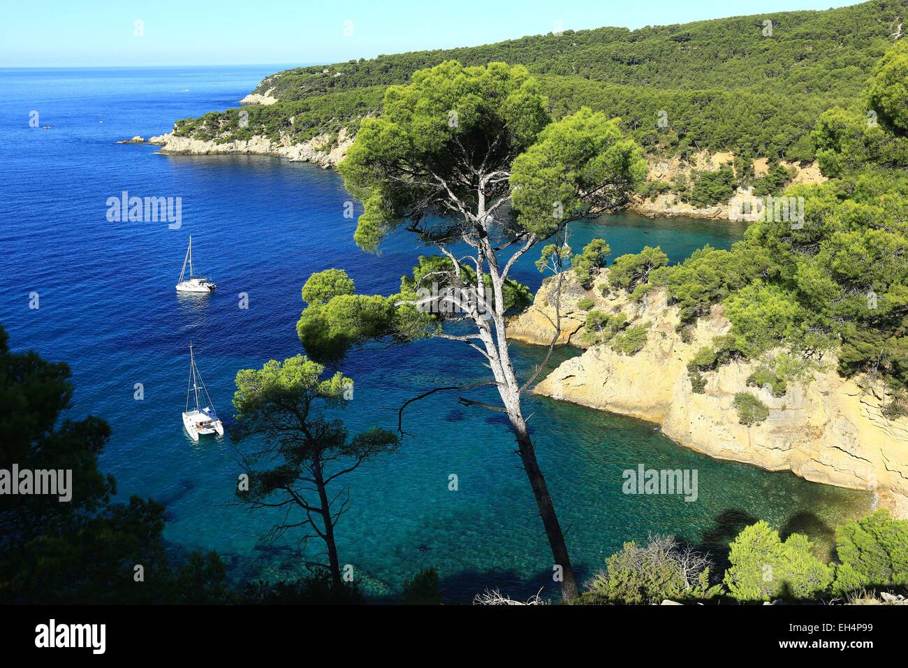France, Var, Saint Cyr sur Mer, Baie de la Moutte Stock Photo Alamy