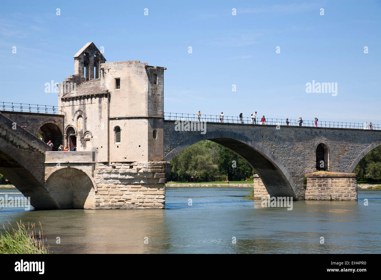 pont saint benezet and rhone river, avignon, provence, france, europe Stock Photo