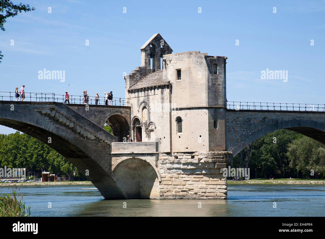 pont saint benezet and rhone river, avignon, provence, france, europe Stock Photo