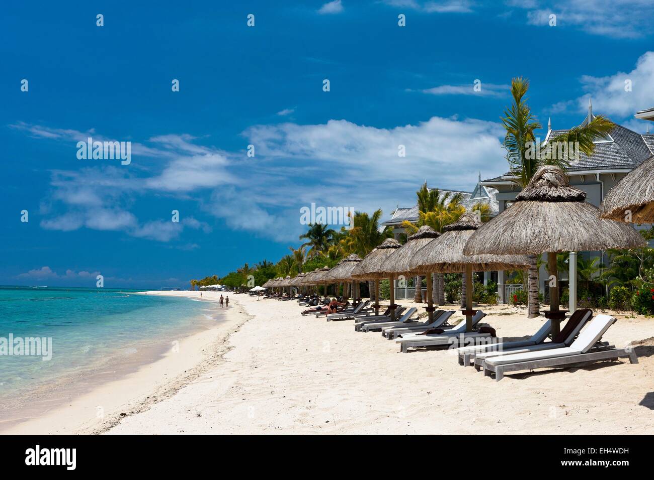 Mauritius, South West Coast, Black River District, the beach of the Hotel St. Regis Mauritius Stock Photo