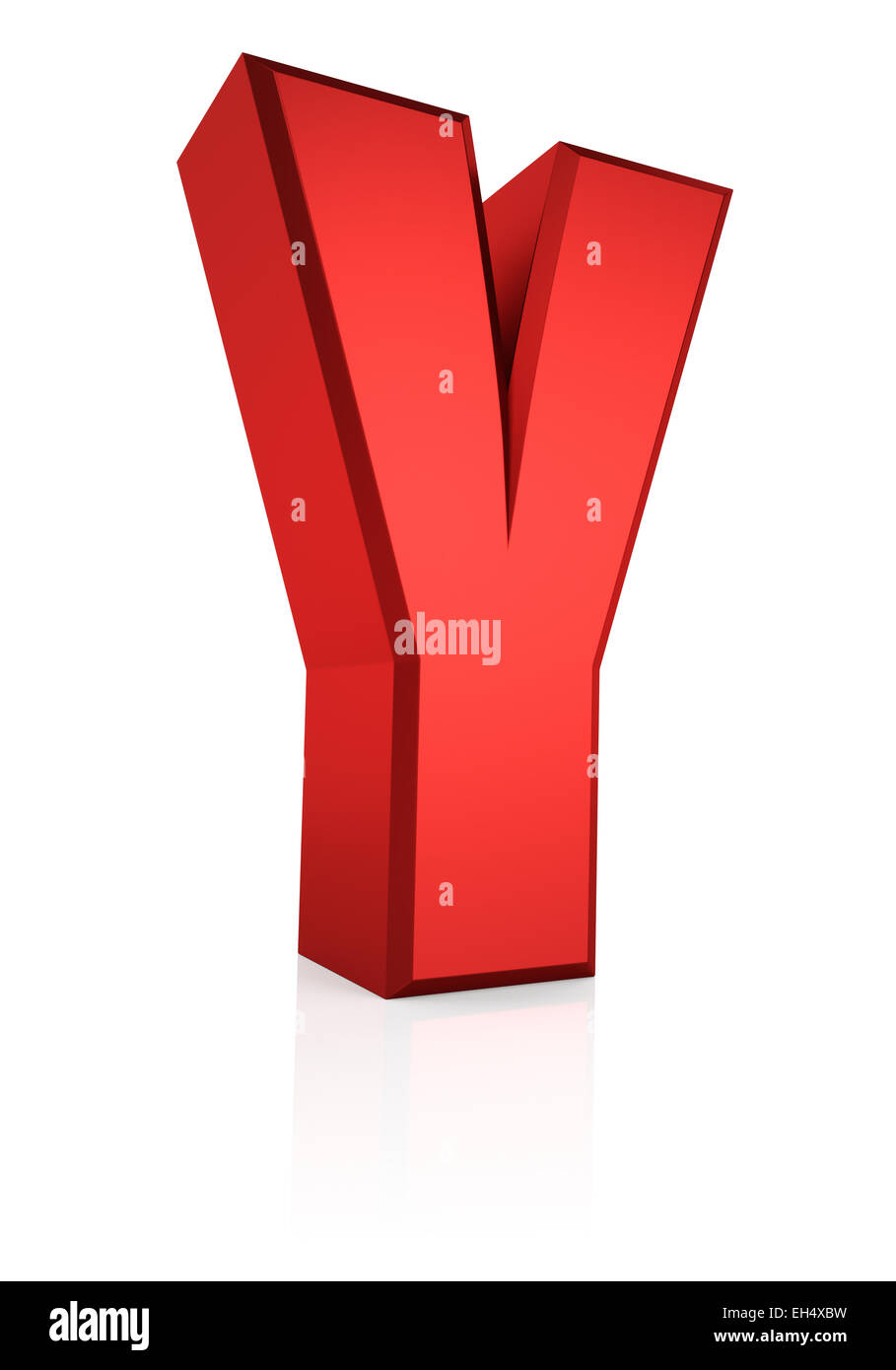3d rendering red letter Y isolated on white background Stock Photo