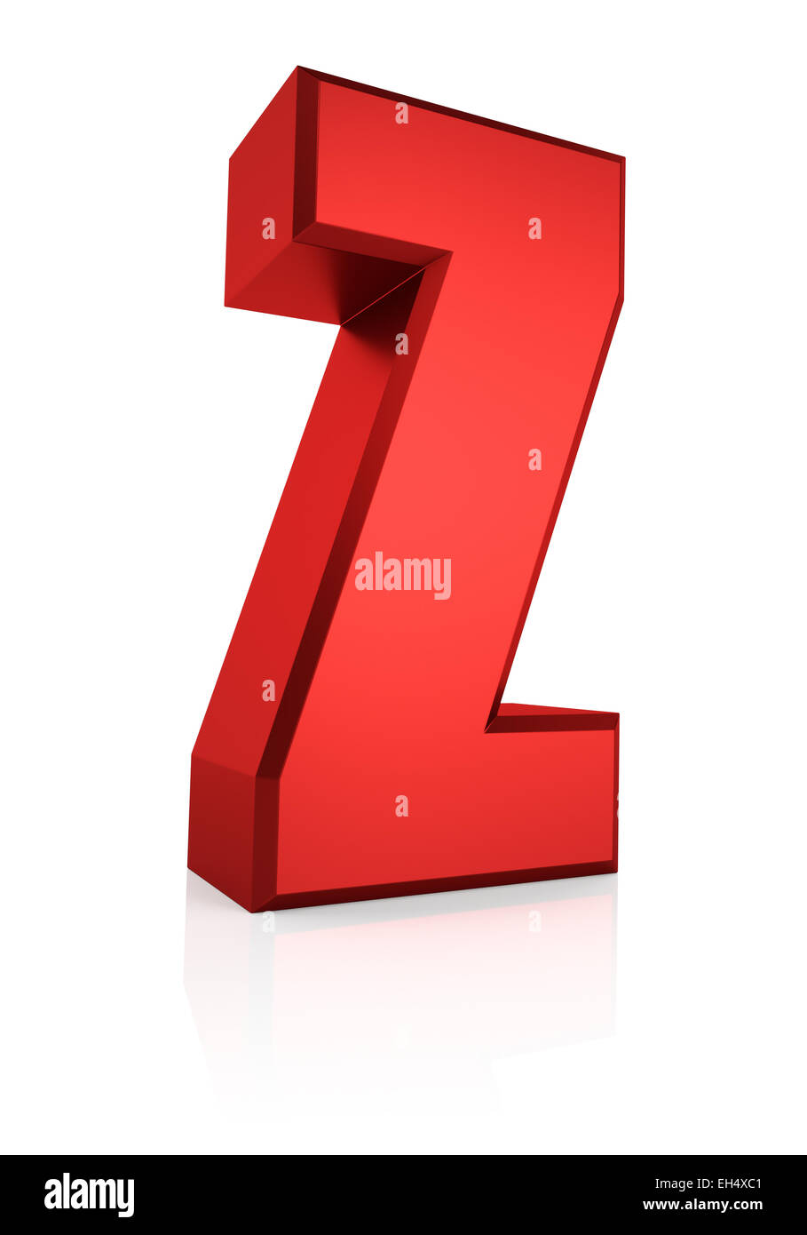 3d rendering red letter Z isolated on white background Stock Photo