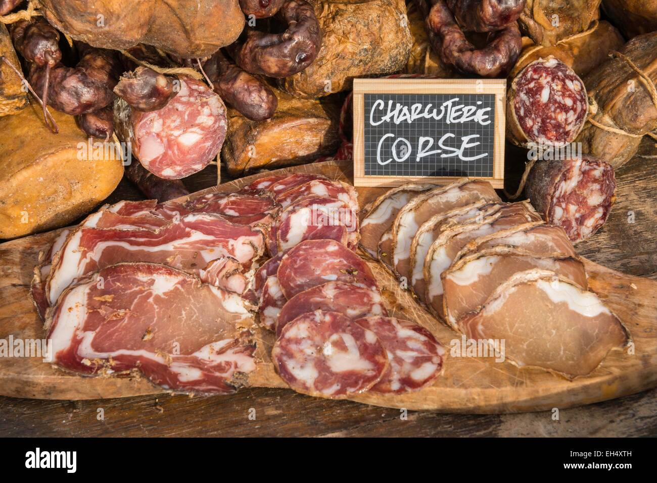 France, Corse du Sud, Porticcio, U Cintu Shop, traditionnal corsican delicatessen Stock Photo