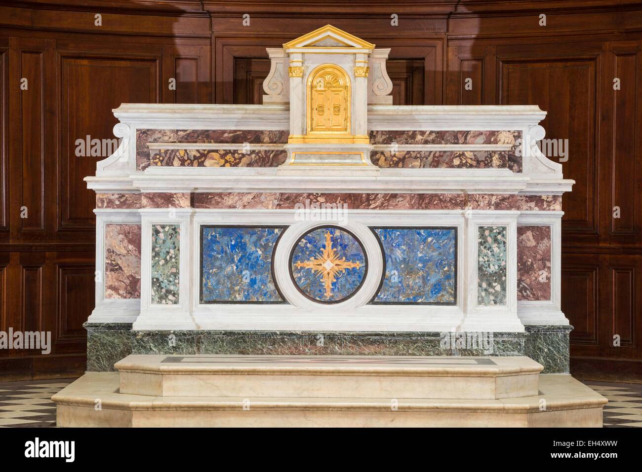 France, Corse du Sud, Ajaccio, Borgu district, Fesch palace, altar of the imperial chapel Stock Photo