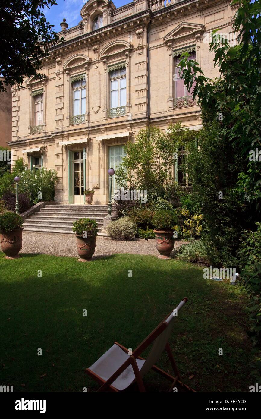 France, Vaucluse, Avignon, in the gardens of the Musée Louis Vouland which presents a beautiful collection of decorative arts, have been held in several private concerts Stock Photo
