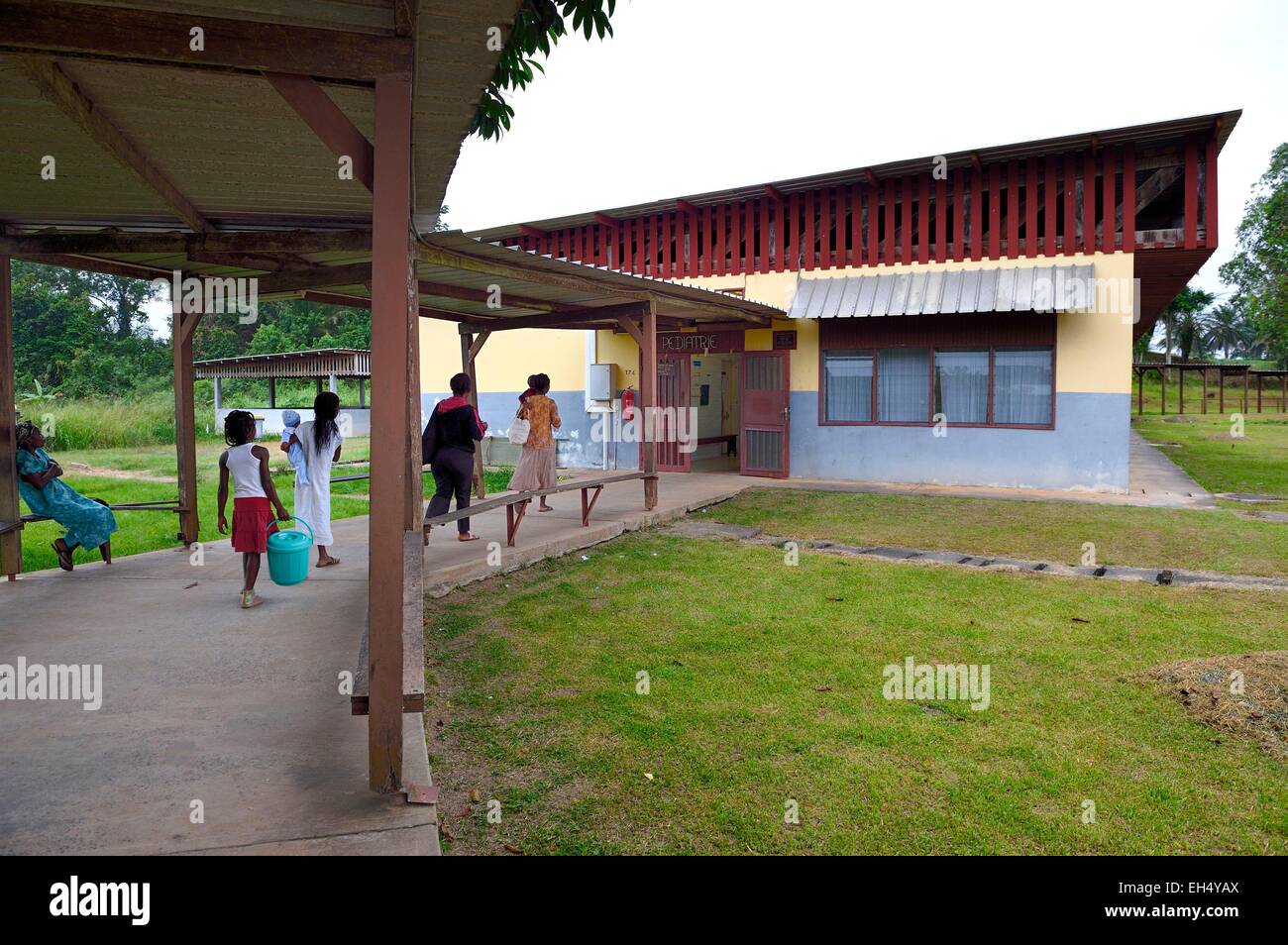 Gabon, Moyen-Ogooue Province, Lambarene, Albert Schweitzer Hospital, Pediatric building Stock Photo