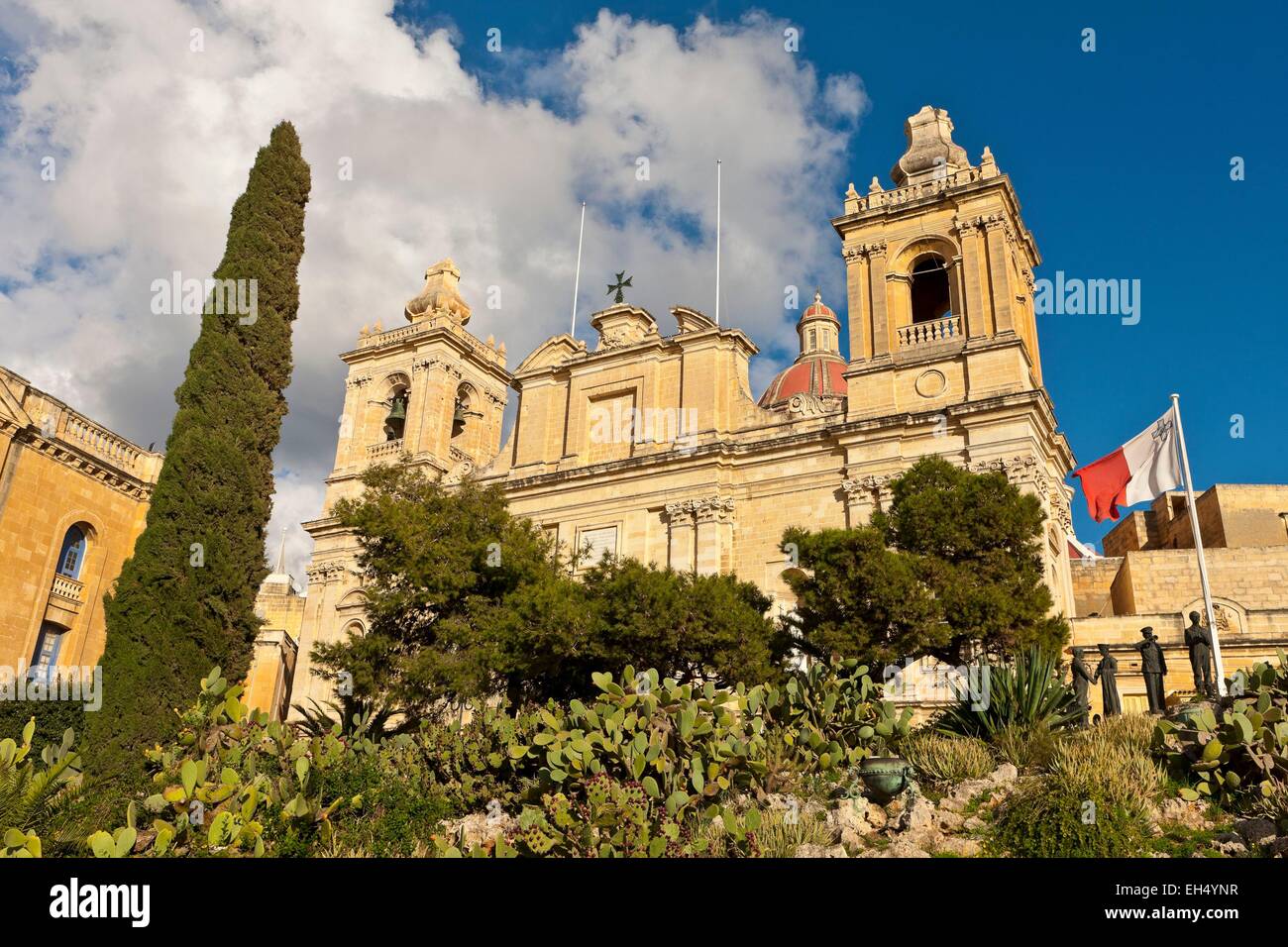 Malta, Three Cities, Vittoriosa, St Lawrence Church Stock Photo