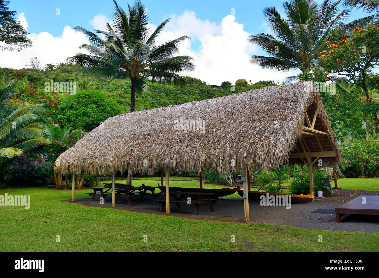 Komokila Historic Village on Wailua River Valley, Kauai, Hawaii, USA