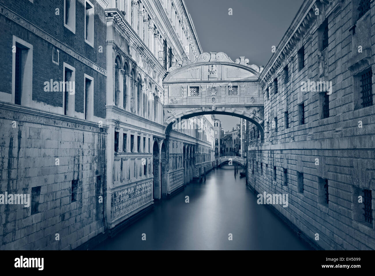 Bridge of Sighs. Toned image of the famous Bridge of Sighs in Venice, Italy. Stock Photo