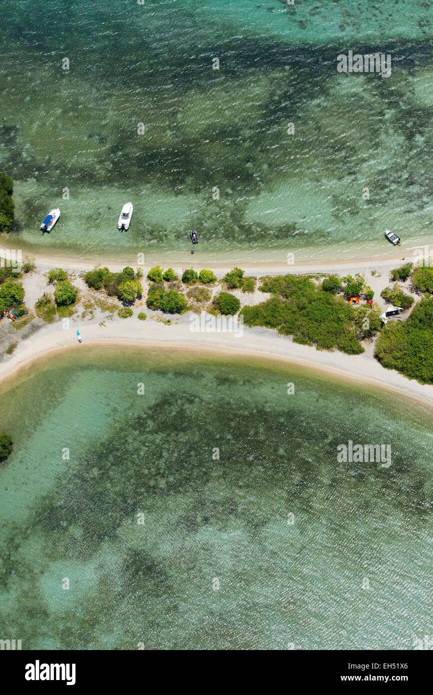 France, New Caledonia, Grande-Terre, Southern Province, Noumea, Ile Sainte Marie (aerial view) Stock Photo