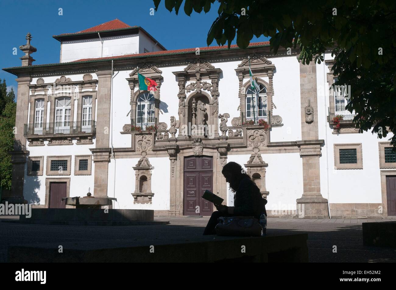 Portugal, North Region, Guimaraes, city listed as World Heritage by UNESCO, European Capital of Culture 2012, former convent of Santa Clara and current city hall Stock Photo