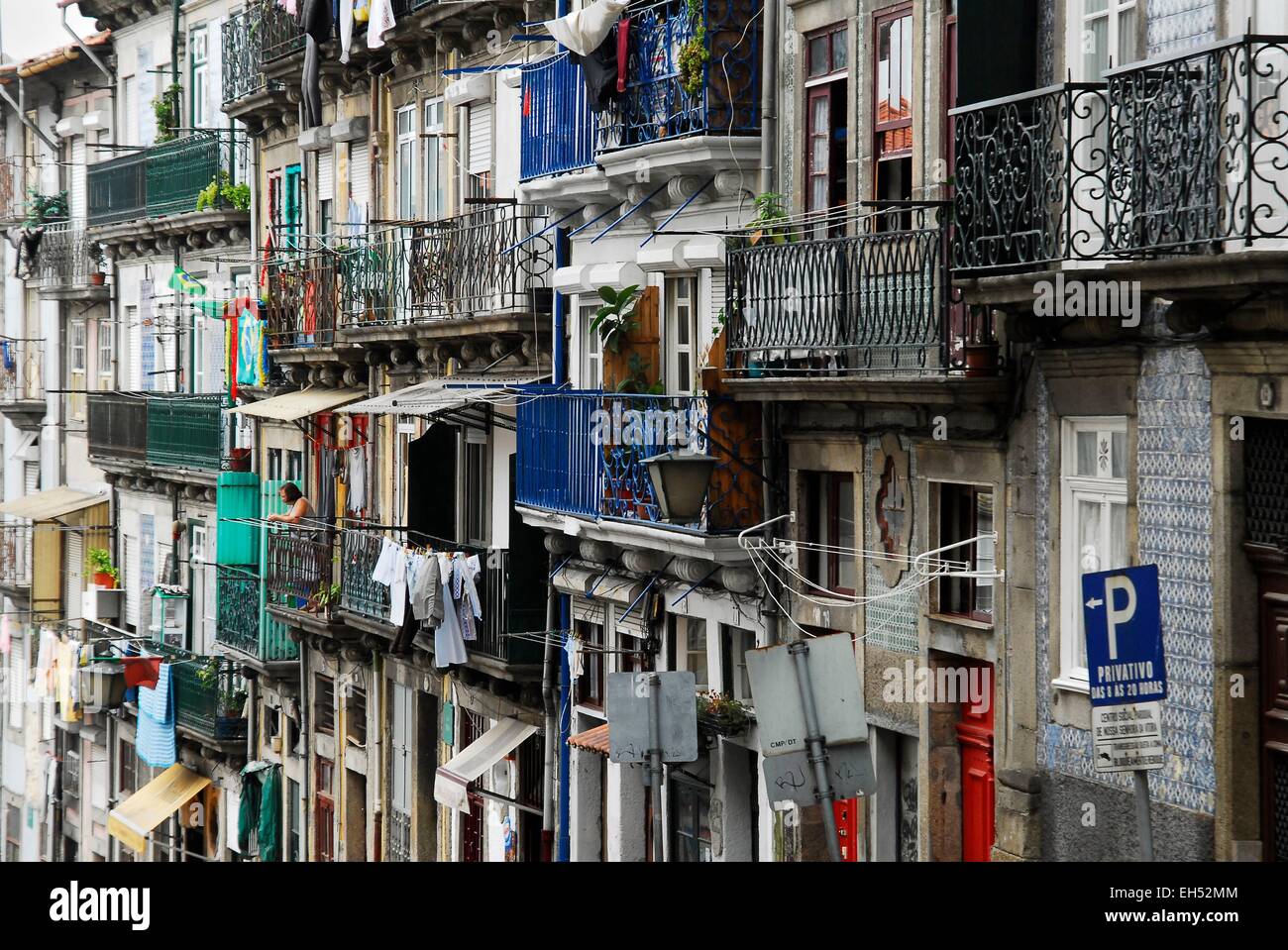 Portugal, North Region, Porto, historical center listed as World Heritage by UNESCO, facades of a popular area Stock Photo
