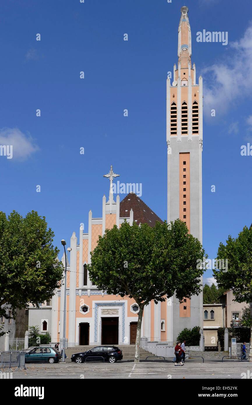 France, Drome, Romans sur Isere, the church Notre Dame de Lourdes