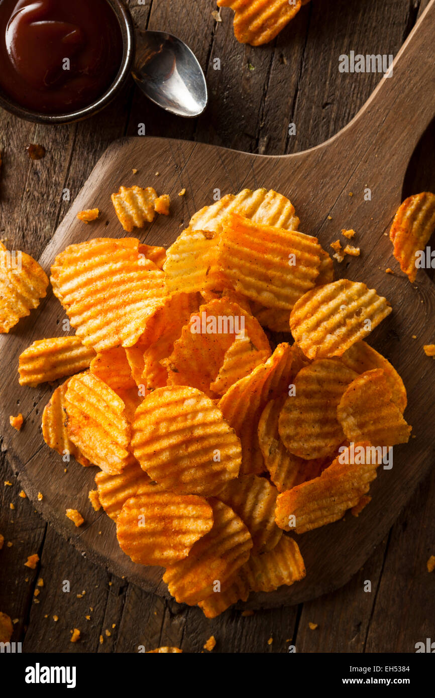 Hot Barbeque Potato Chips Ready to Eat Stock Photo Alamy