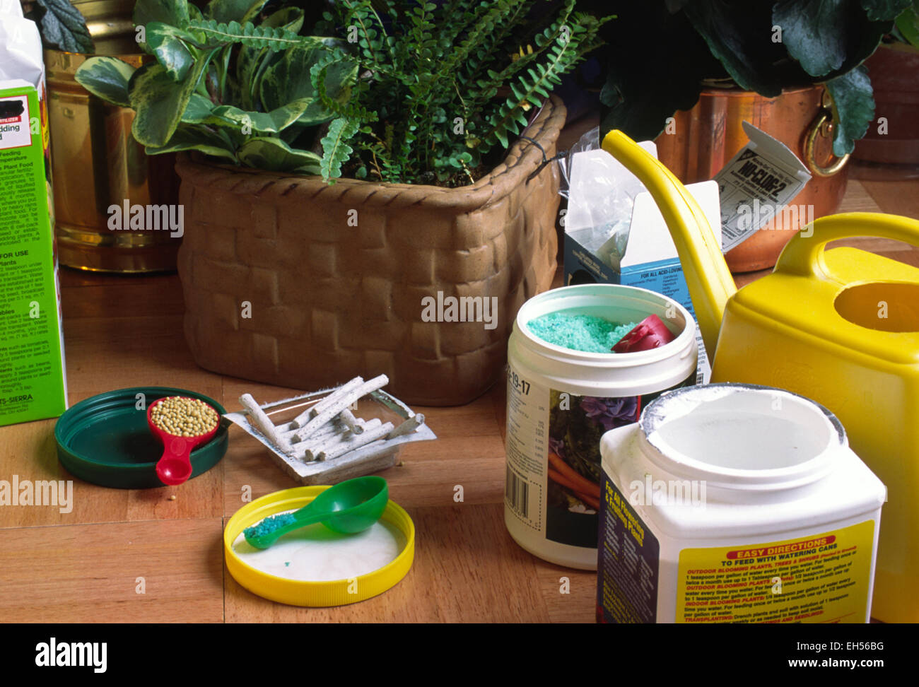 Fertilizer types for houseplants, Stock Photo