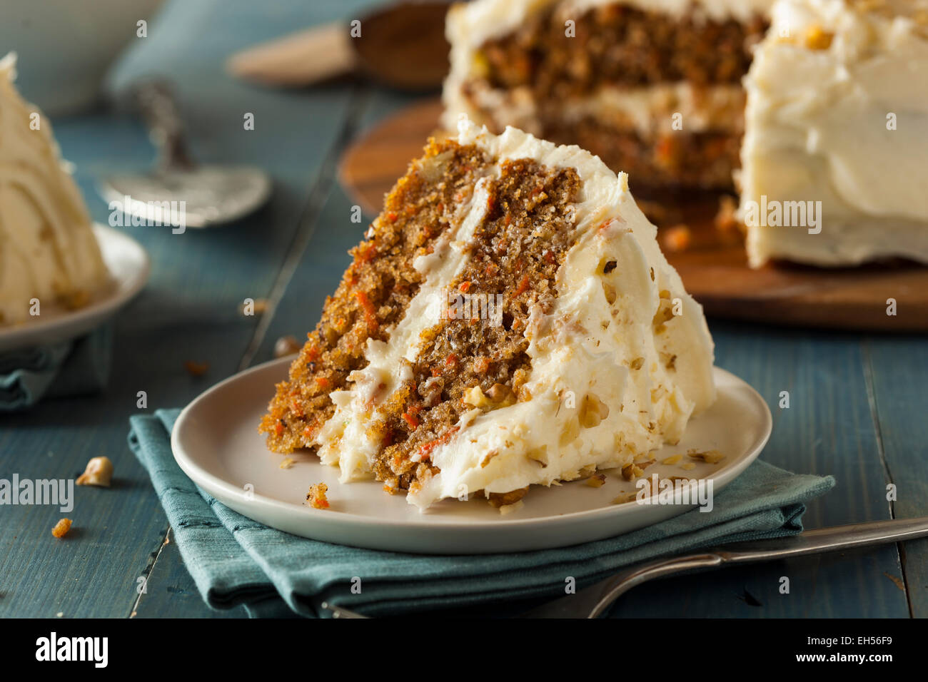 Healthy Homemade Carrot Cake Ready for Easter Stock Photo