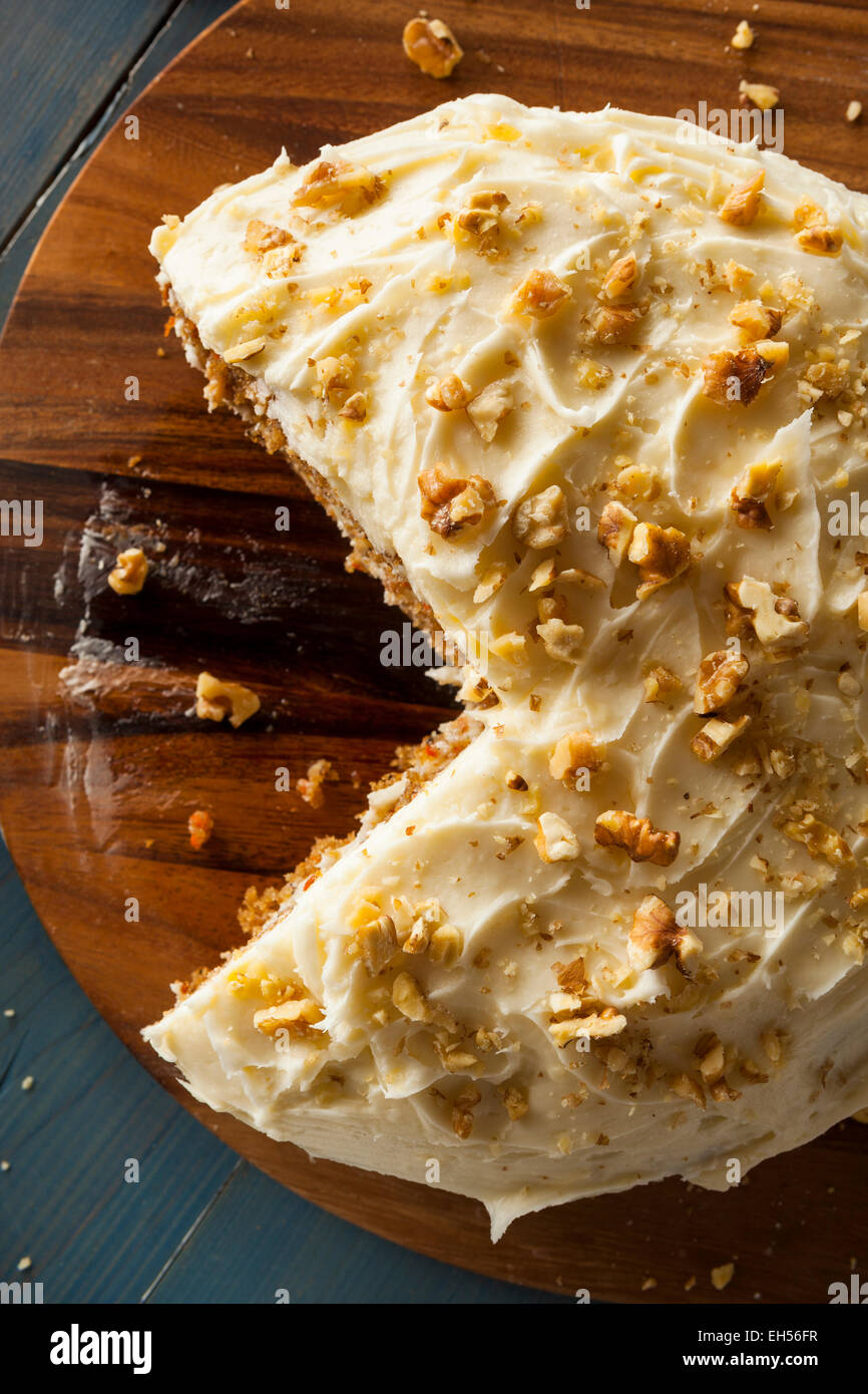 Healthy Homemade Carrot Cake Ready for Easter Stock Photo