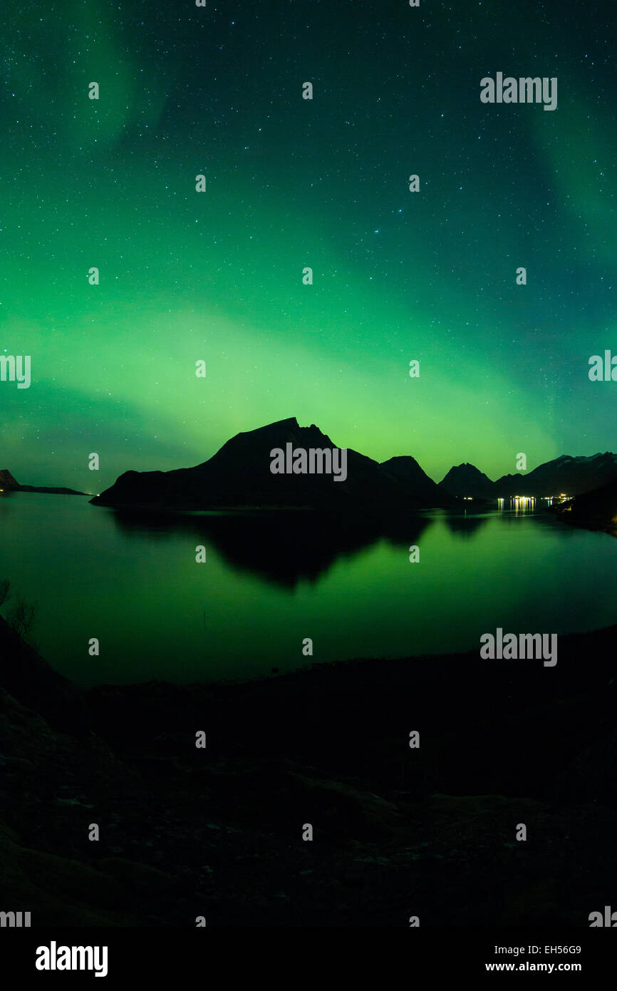 Aurora borealis over lapland Stock Photo - Alamy
