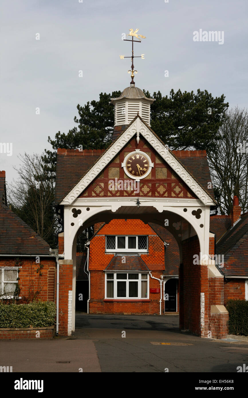 Archway and entrance to stable yard in Bletchley Park Stock Photo