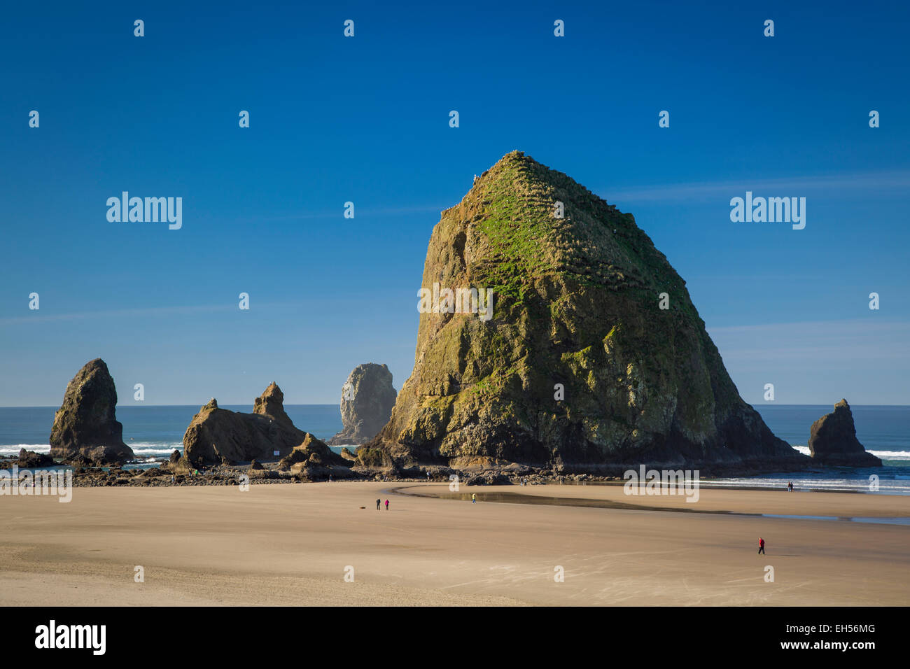 Haystack Rock, Cannon Beach, Oregon, USA Stock Photo