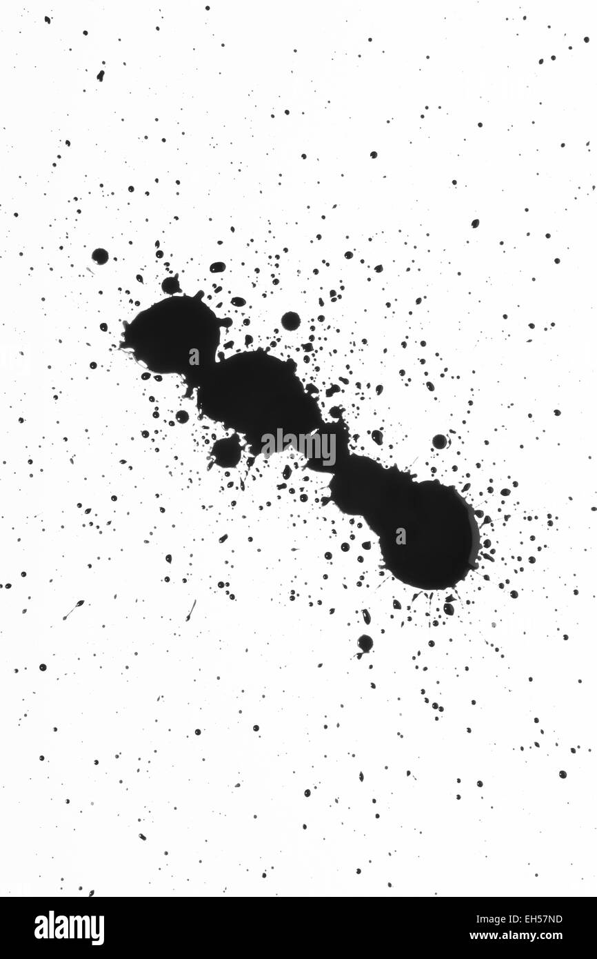 Ink or oil splat and drips Stock Photo