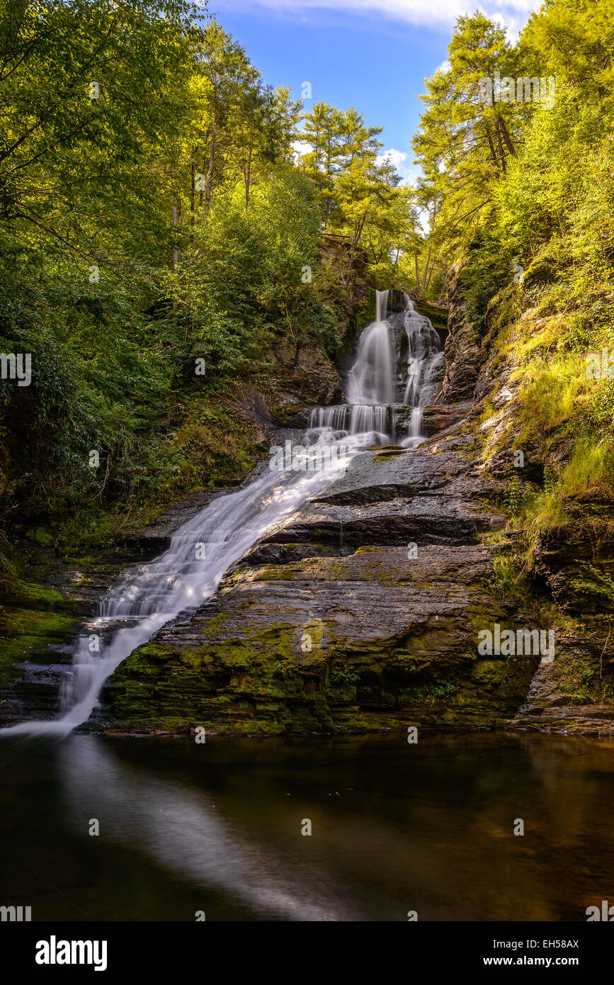 beautiful waterfall in forest, autumn landscape Stock Photo - Alamy