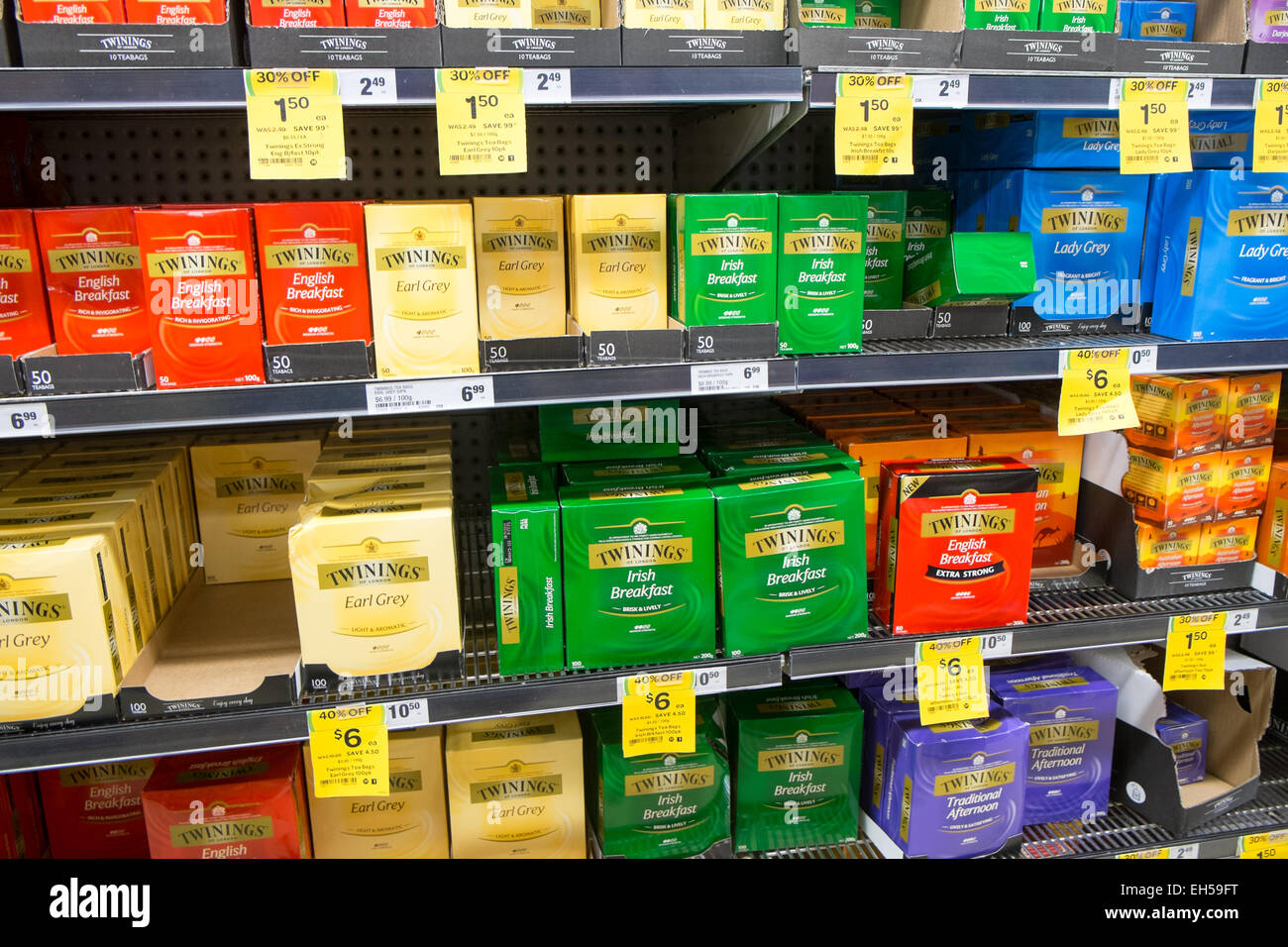 Twinings tea for sale interior of an australian woolworths Stock Photo 79407884 Alamy