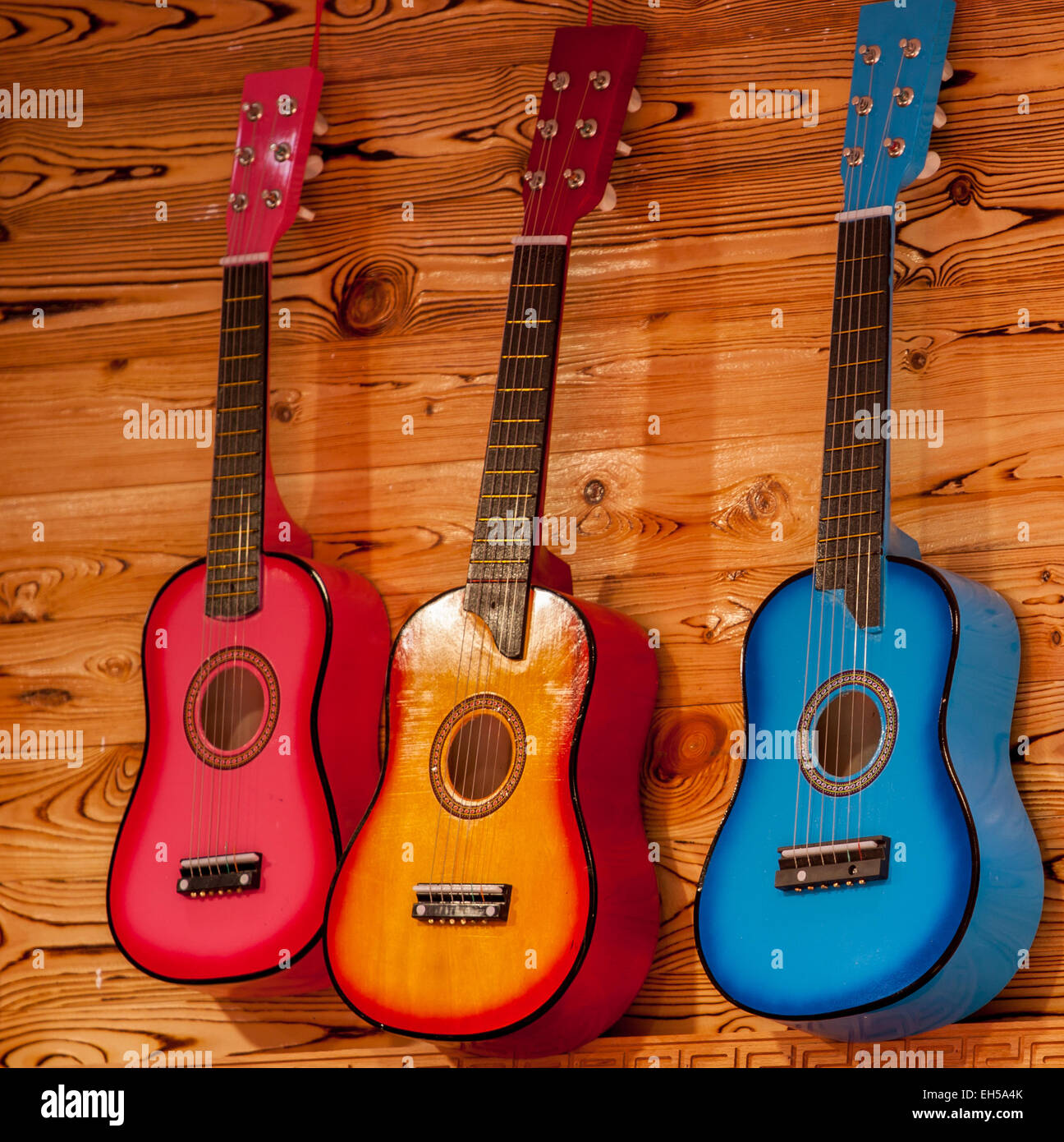 Colorful guitars Stock Photo