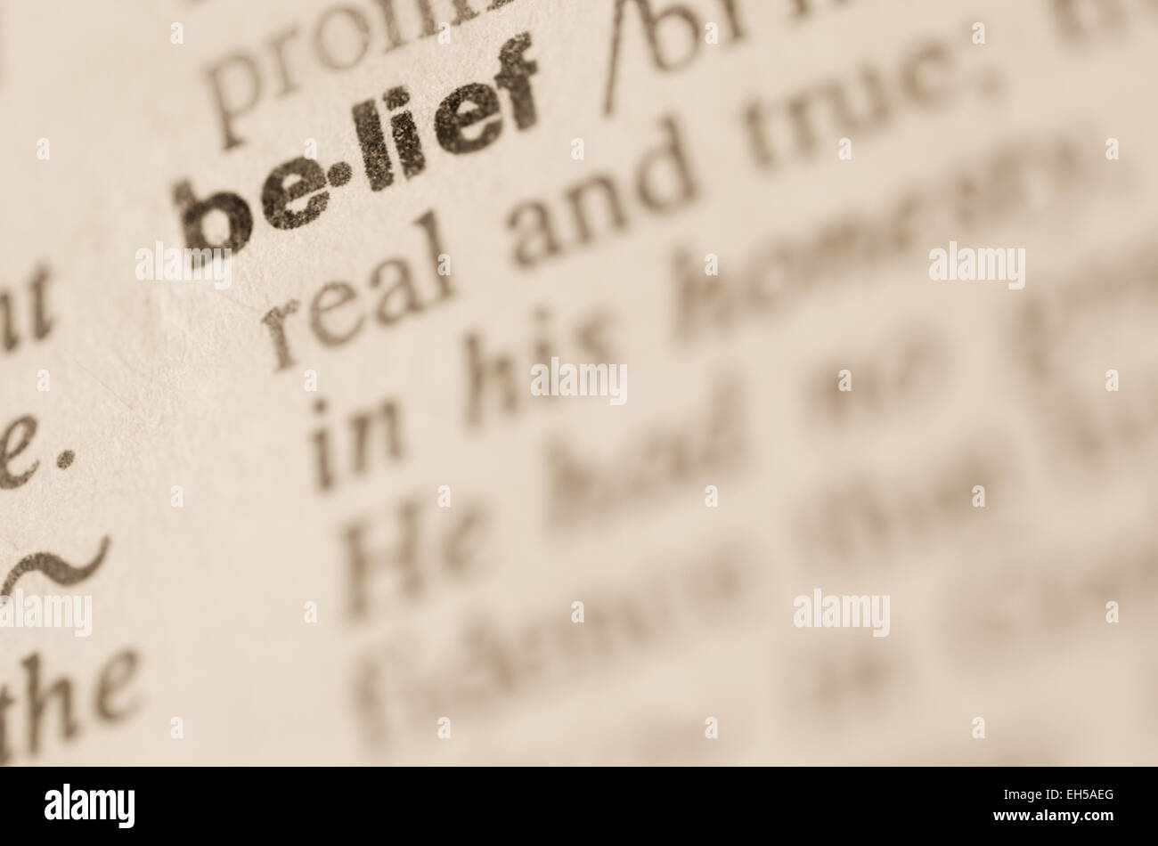 Definition of word belief in dictionary Stock Photo Alamy