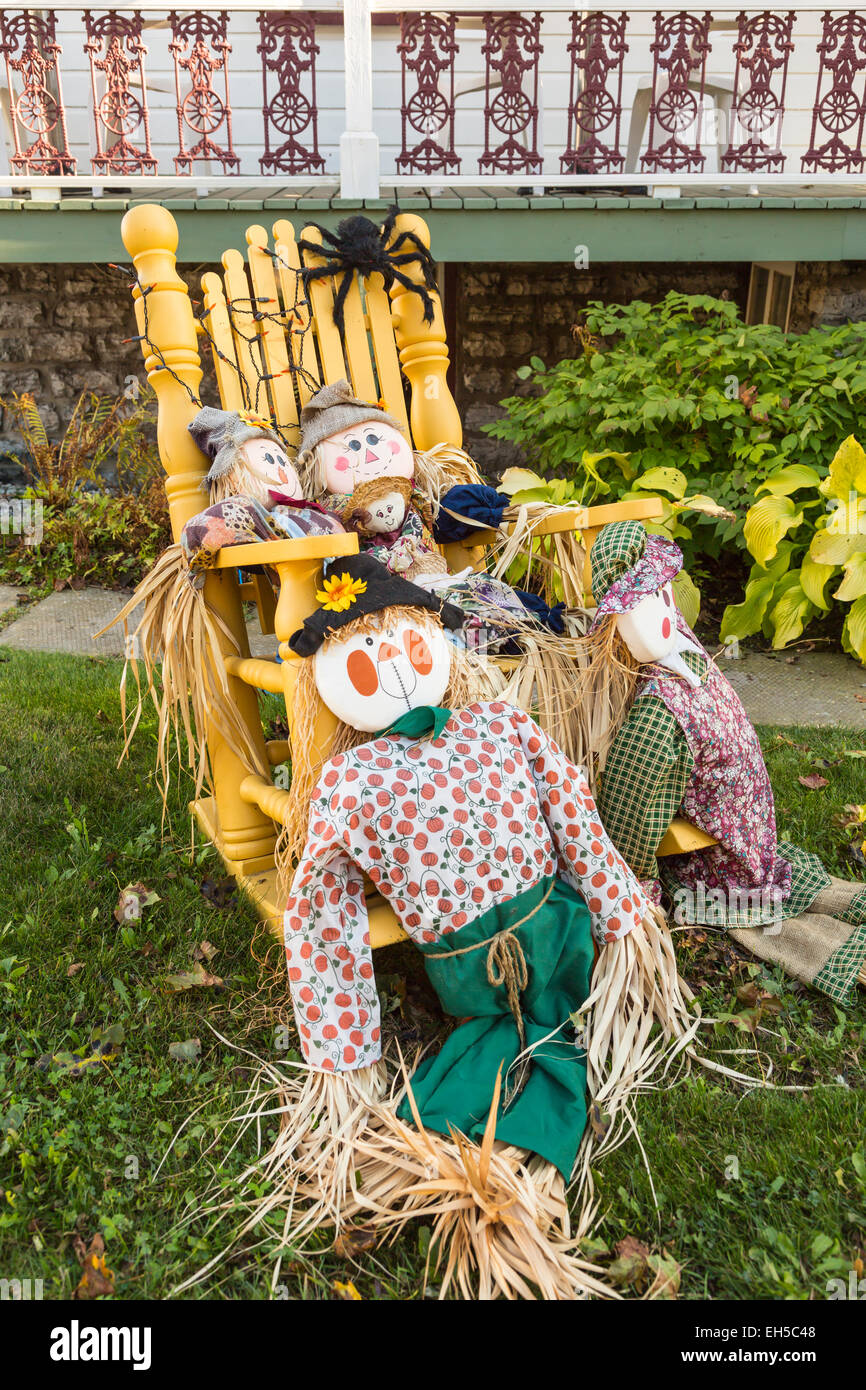 Fall seasonal decor on the island of Ile d'Orleans, Quebec, Canada. Stock Photo