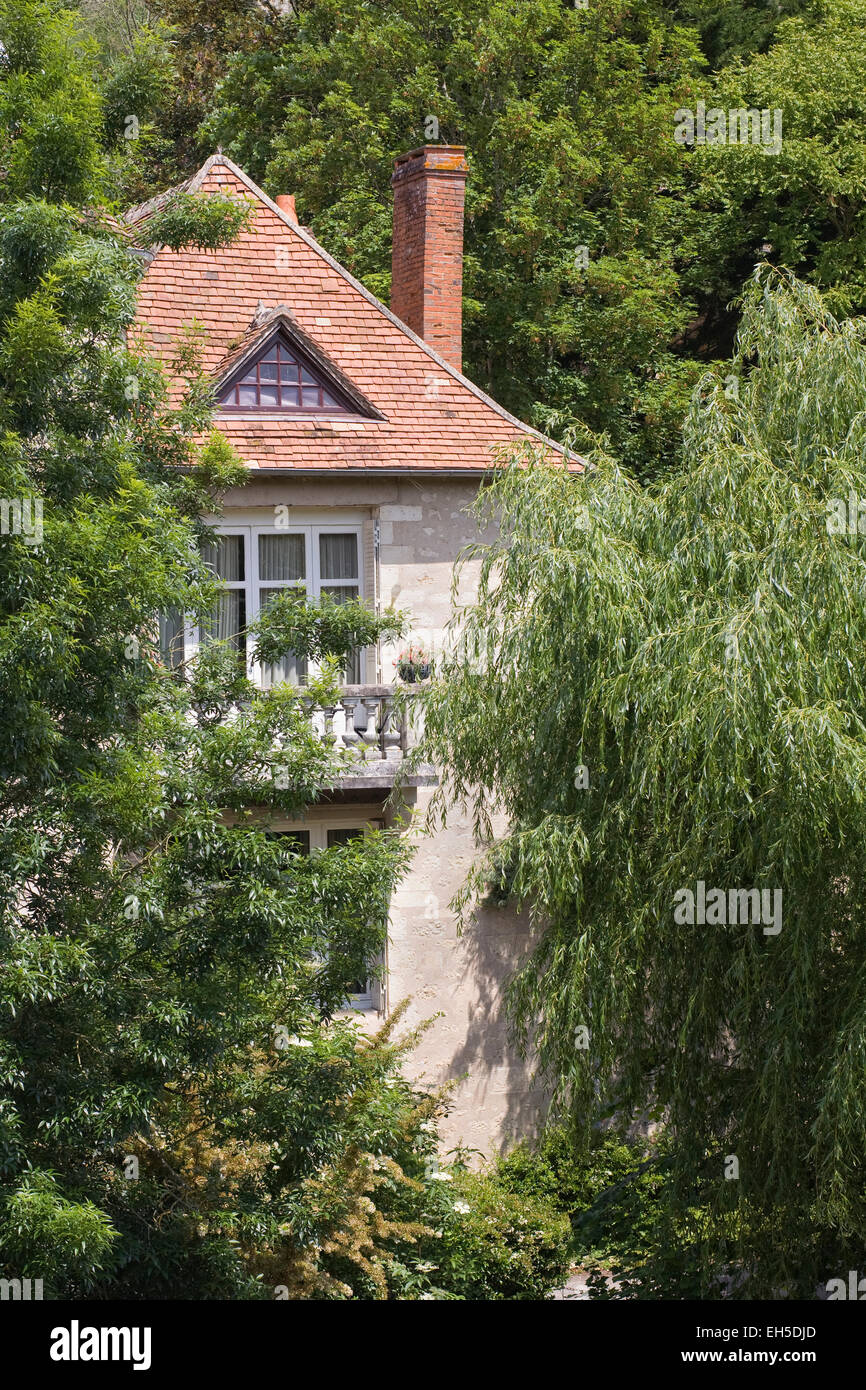House in Angles sur L'Anglin, Vienne, France. Stock Photo