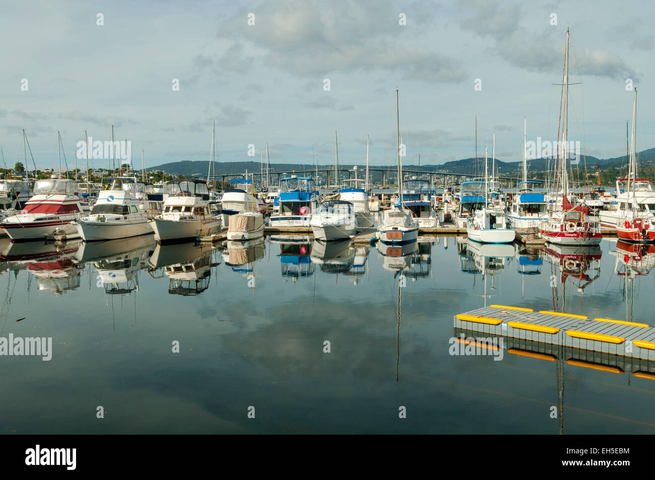 Marina at Lindisfarne, Hobart, Tasmania, Australia Stock Photo