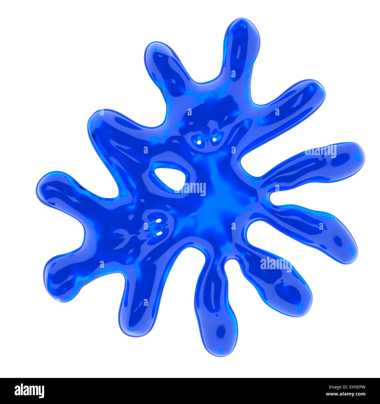 Splashes of blue liquid or gel isolated on white. Large resolution Stock Photo