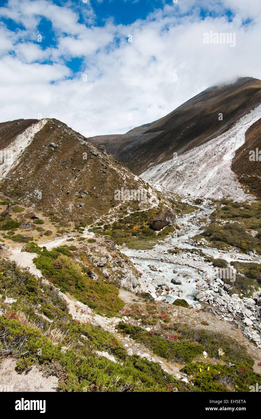 Himalaya landscape Serpentine stream and mountains. Large resolution