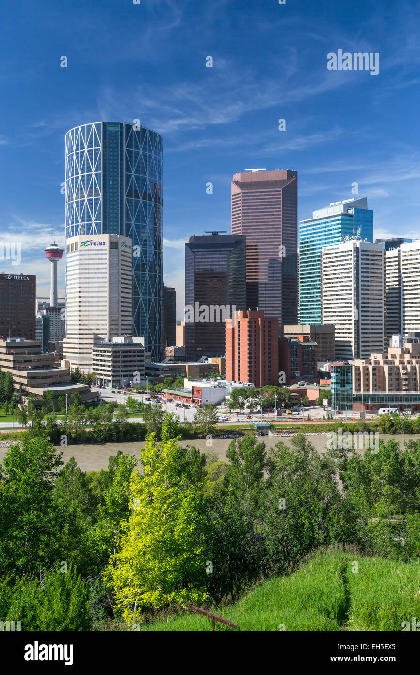 The city skyline of Calgary, Alberta, Canada. Stock Photo