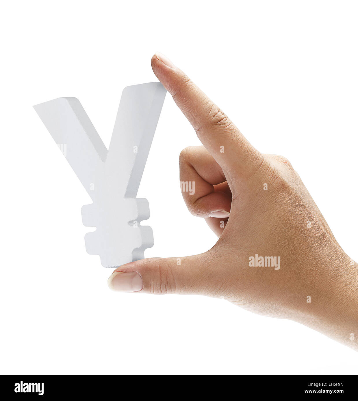 The compare of currency yuan Stock Photo