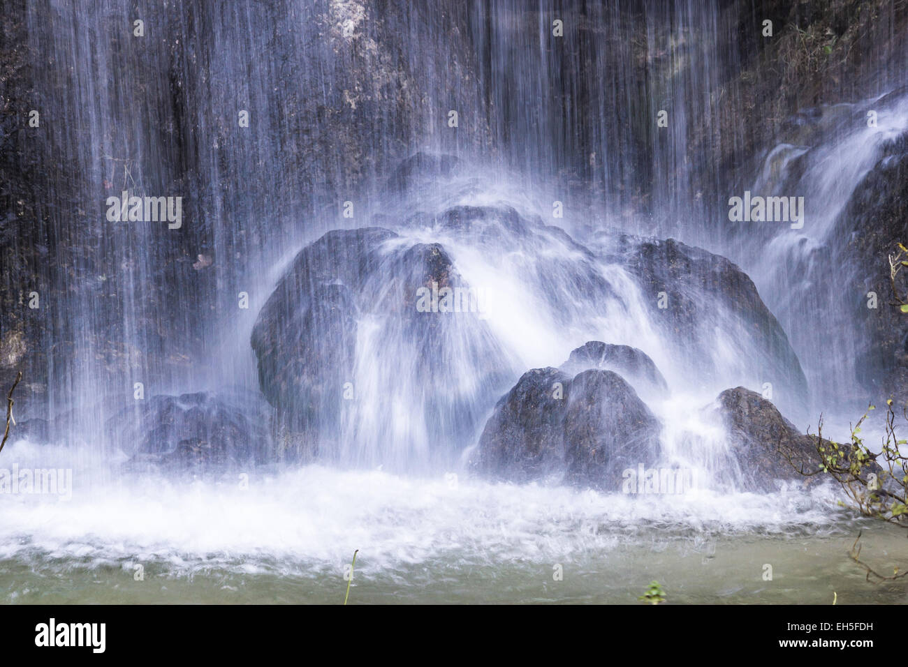 Plitvice lakes national park detail, water forming geology Stock Photo