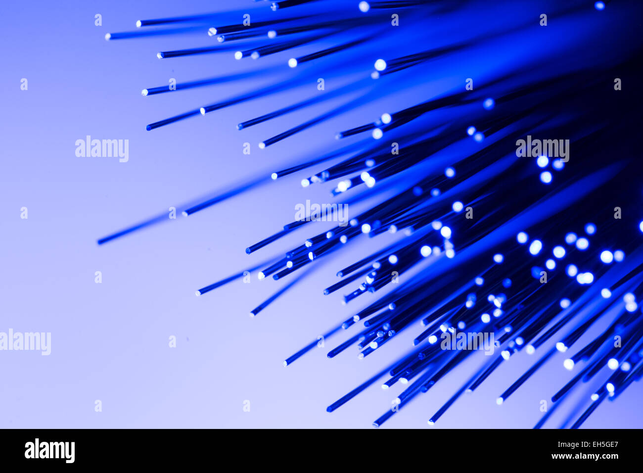 Fibre Optic cable glowing Stock Photo