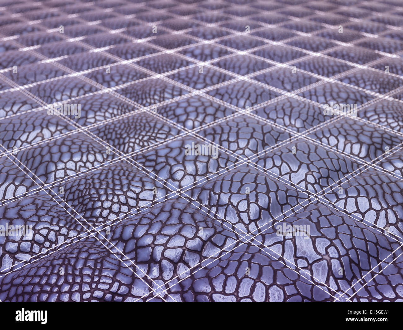 Lilac Alligator stitched skin (focus on foreground). Large resolution Stock Photo