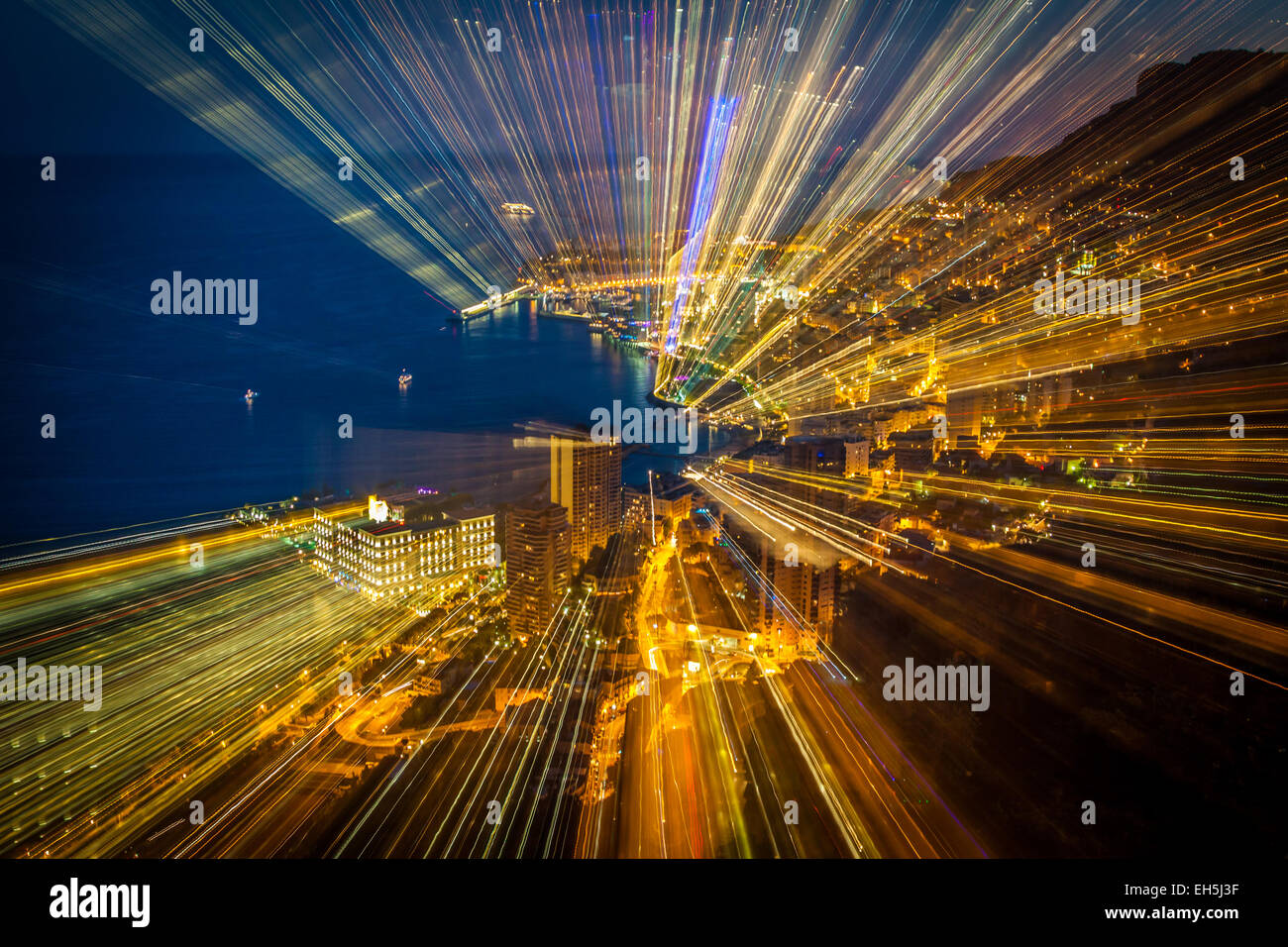 Futuristic radial blur background perspective Stock Photo