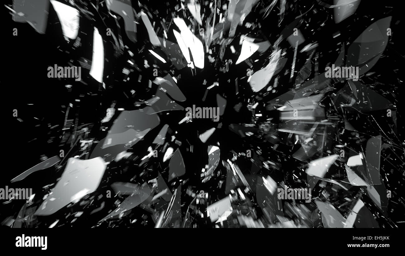 Destructed glass on black hi-res stock photography and images - Alamy