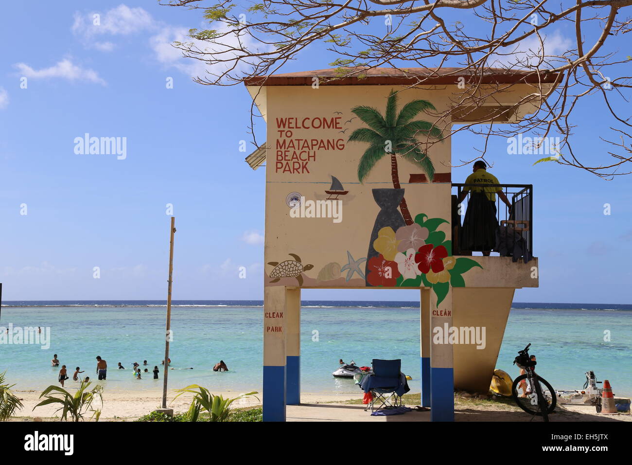 Life Guard Stand in Guam - March 2015 Stock Photo