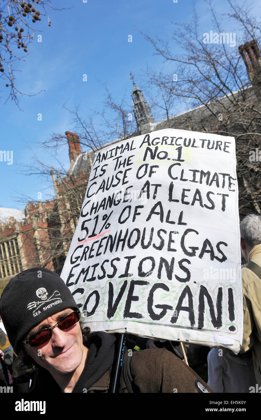 London, UK. 7th March, 2015. Today, two months before the General Election, demonstrators took to the streets of London with a clear demand that politicians who seek election must act on climate change. Credit:  Gordon Scammell/Alamy Live News Stock Photo