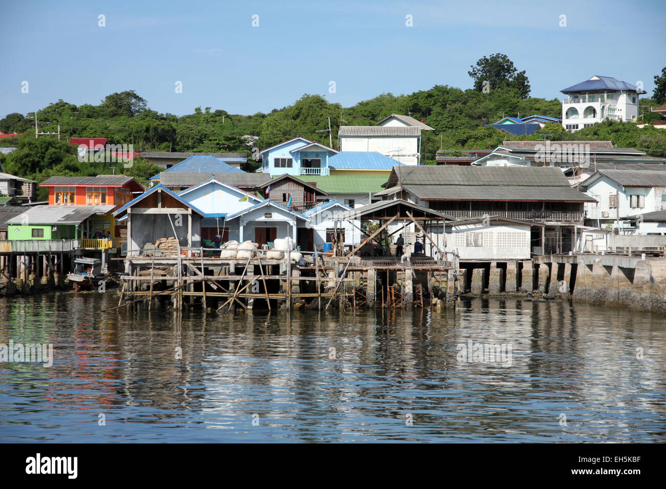 Coastal villages on the island in Thailand. Stock Photo